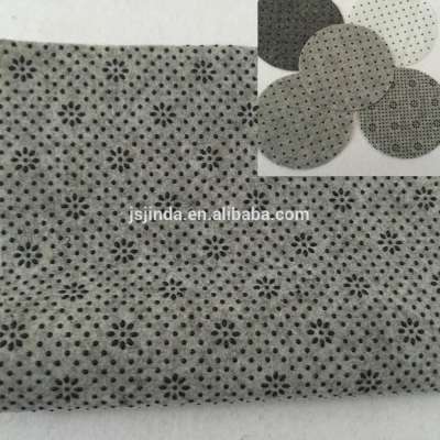 China Custom Design100%Polyester Nonwoven Fabric PVC dots Anti slip fabric carpet underlay anti-slip dots fabric carpet backing